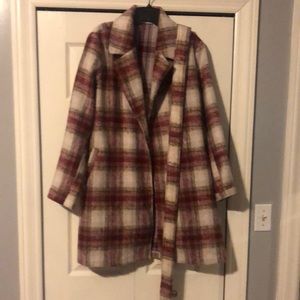 Plaid flannel coat. Size L. Like new